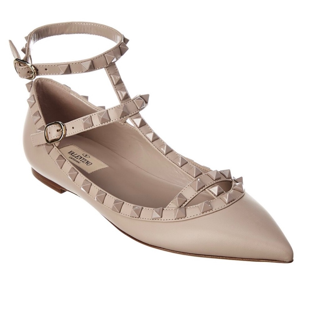 NIB Valentino Rockstud Ballerina Caged Flats